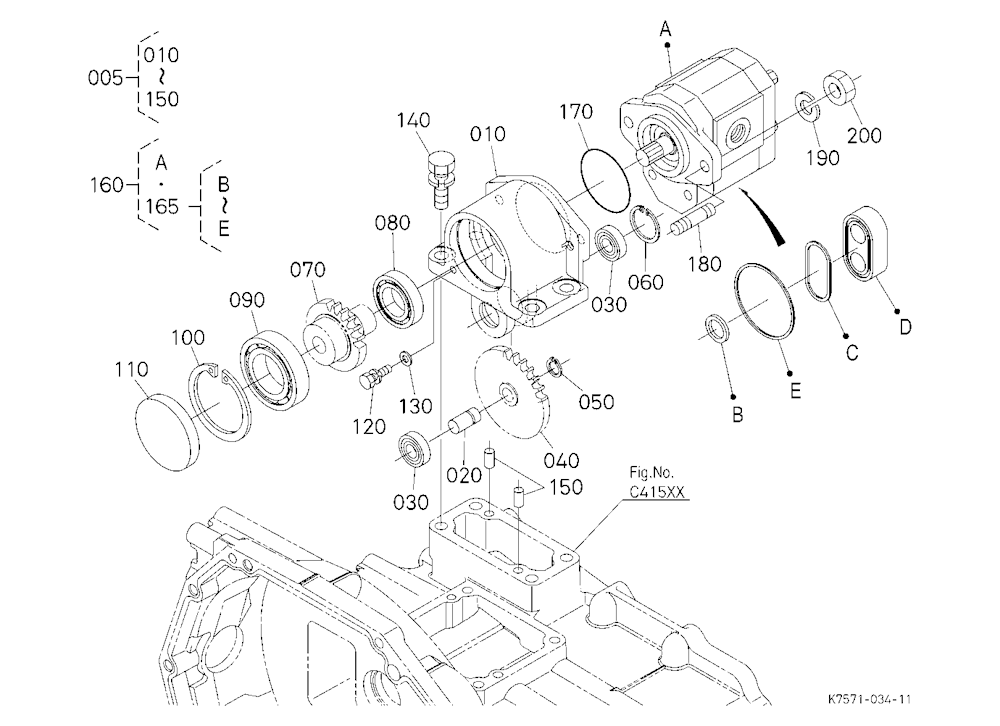 Hyd. Bed Lift Kit (Gear Pump) (W/G.No.V4242) [Opti