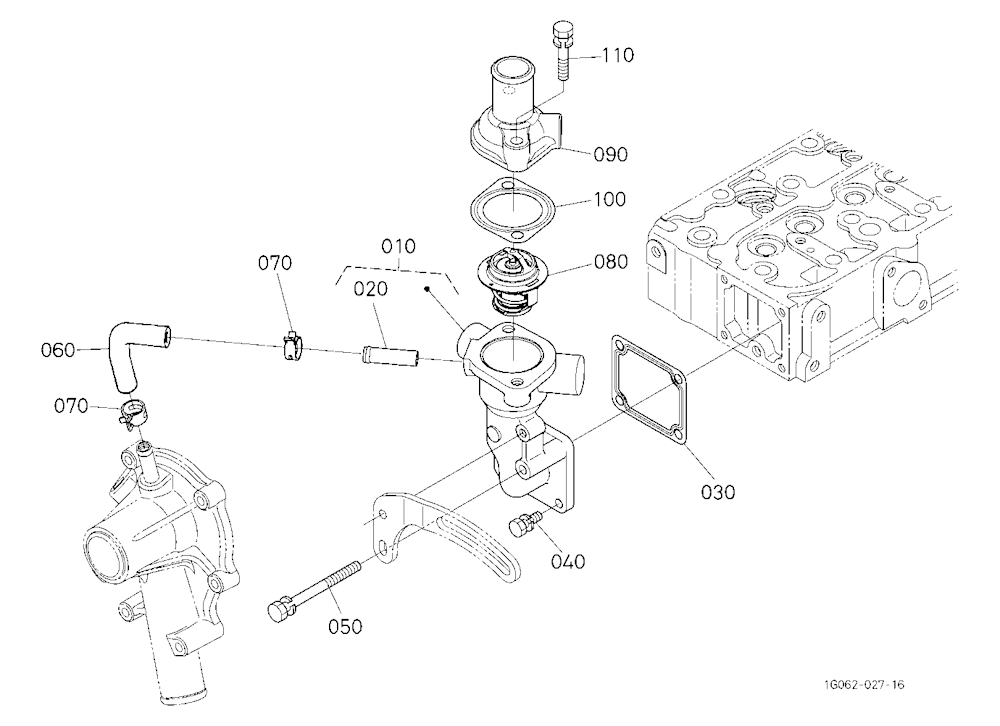 Water Flange And Thermostat