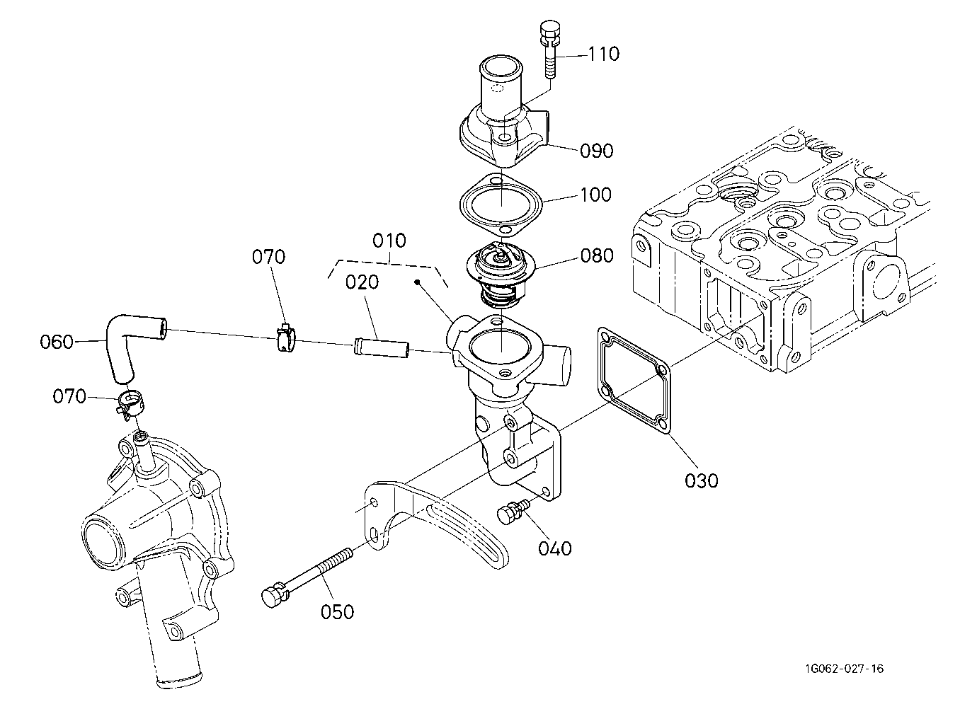 Water Flange And Thermostat