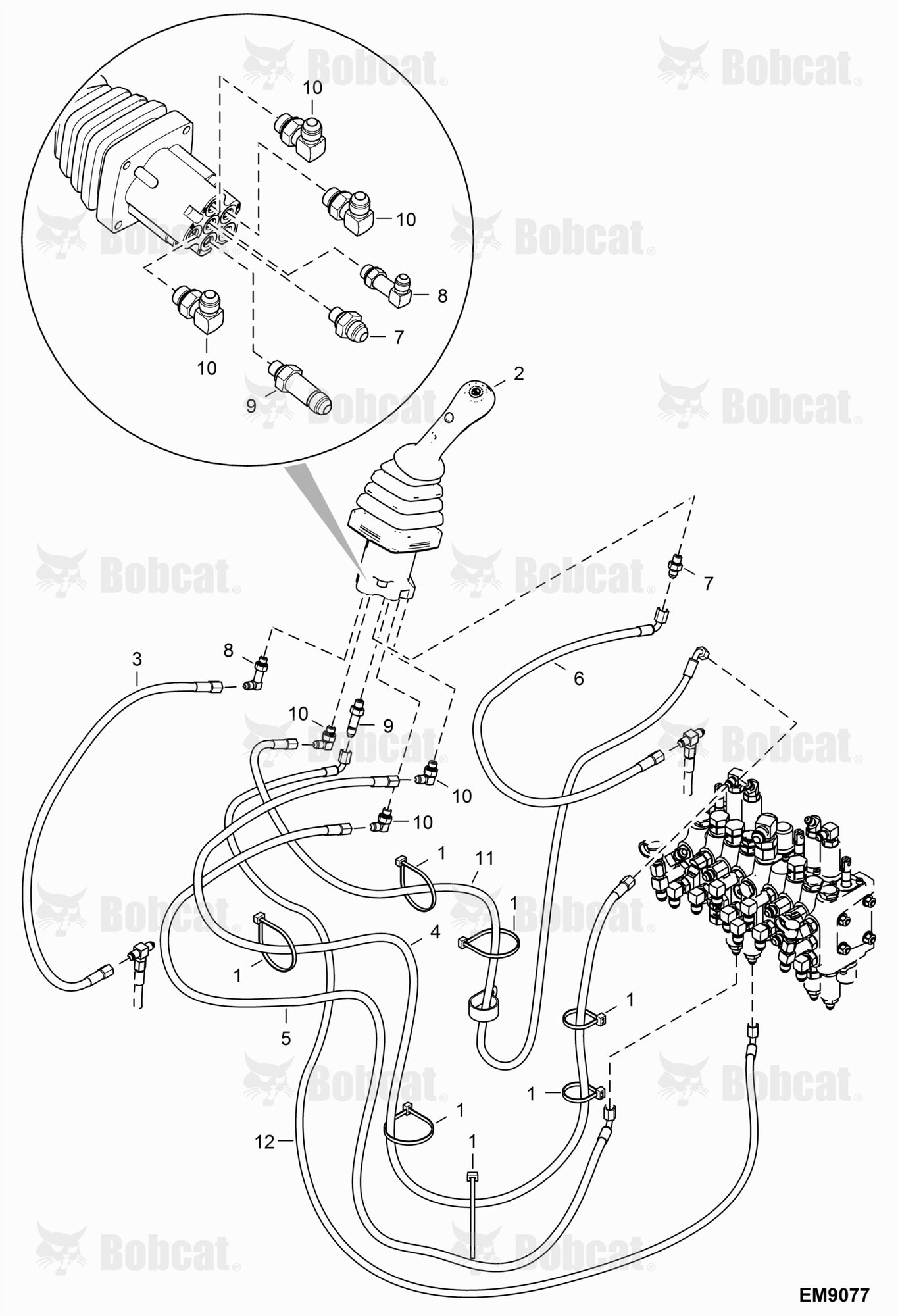Hydraulic Circuitry (Pilot, LH Joystick)  AB4711453 - AB4712155