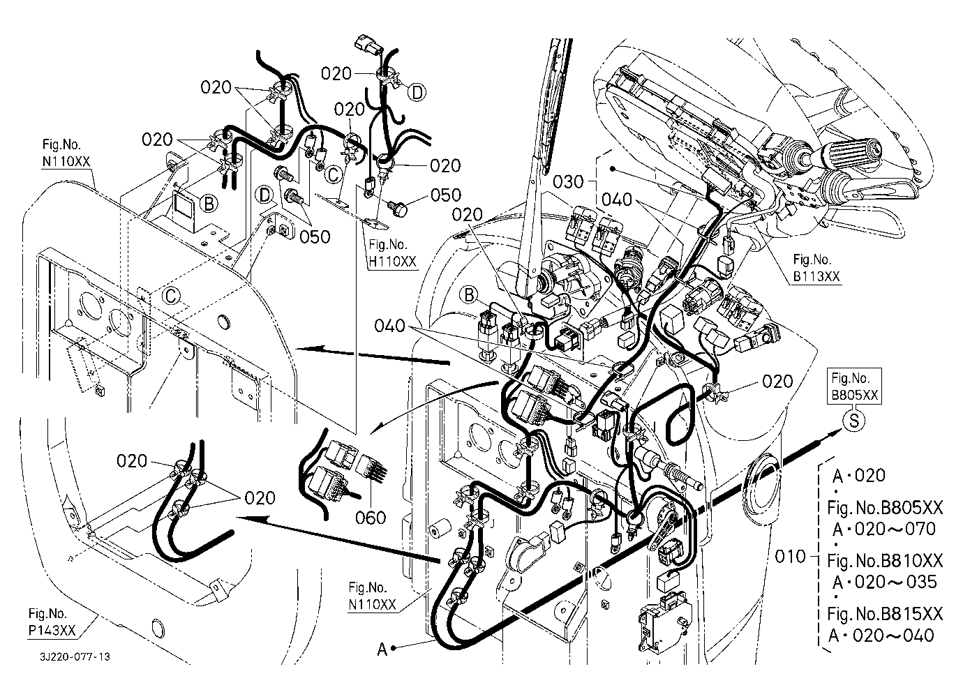 Electrical Wiring (Cab) 1 (Steering/Panel) [Old]