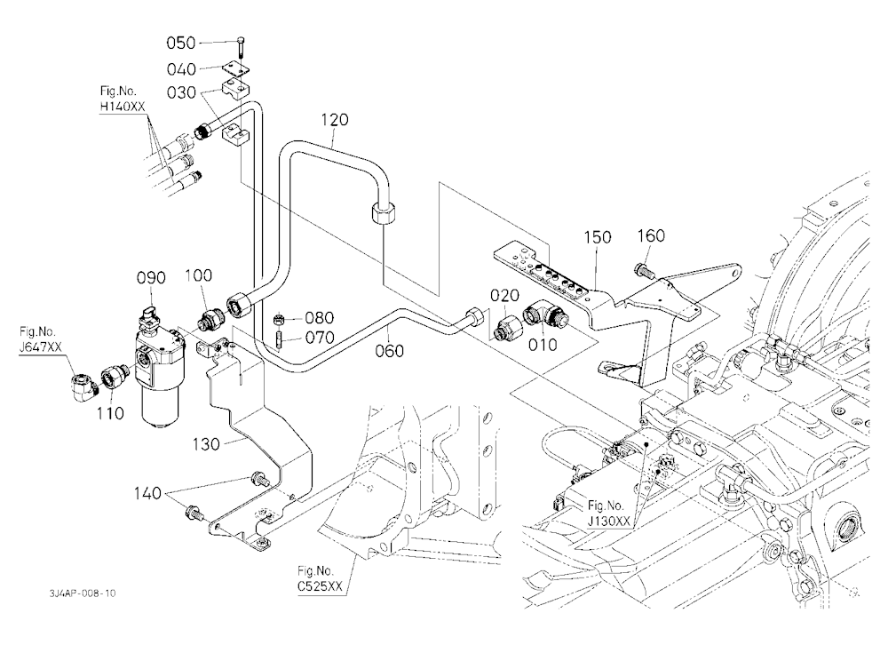 Hydraulic Oil Line (Steering Valve/Filter)