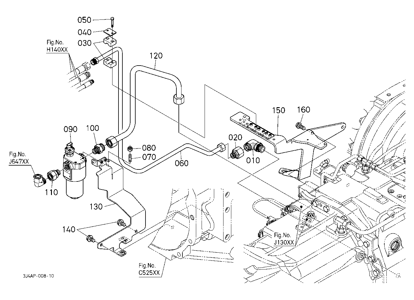 Hydraulic Oil Line (Steering Valve/Filter)