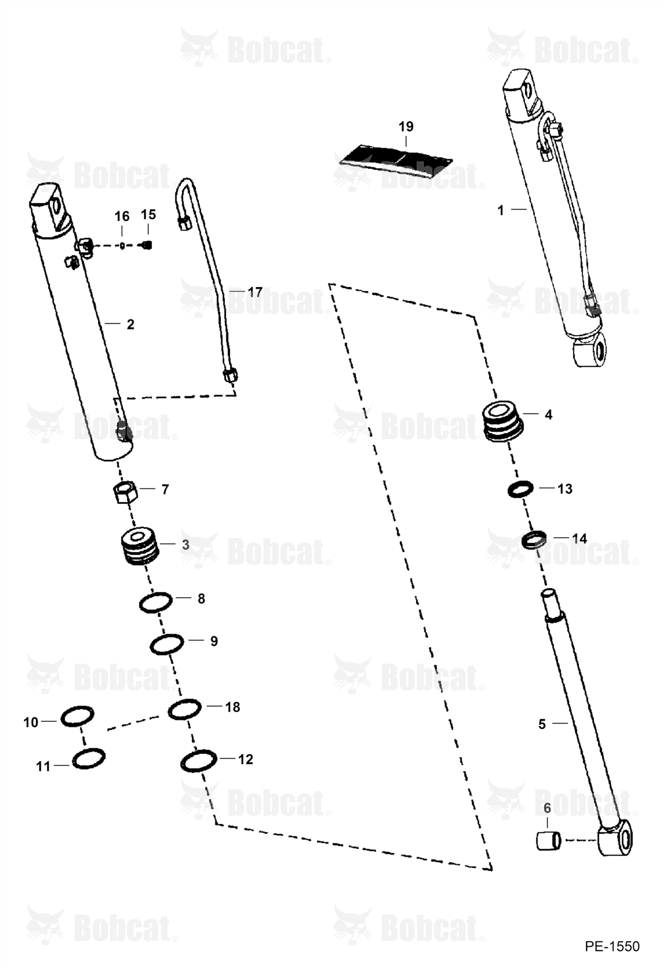 Tilt Cylinder ( L.H. )  514111573 & Below, 514211213 & Below