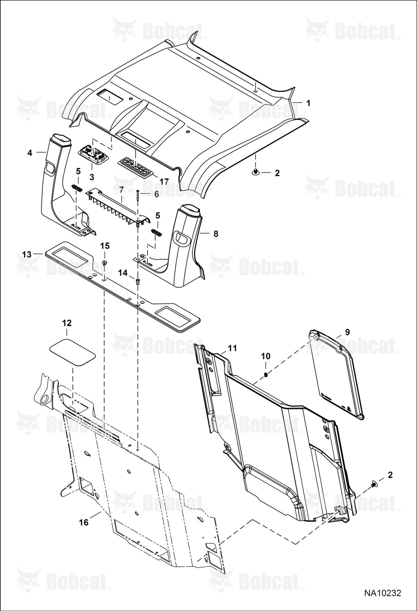 Operator CAB (Cab Interior) (Deluxe) (Headliner) (Machine IQ)  A3NL - A3NL13820