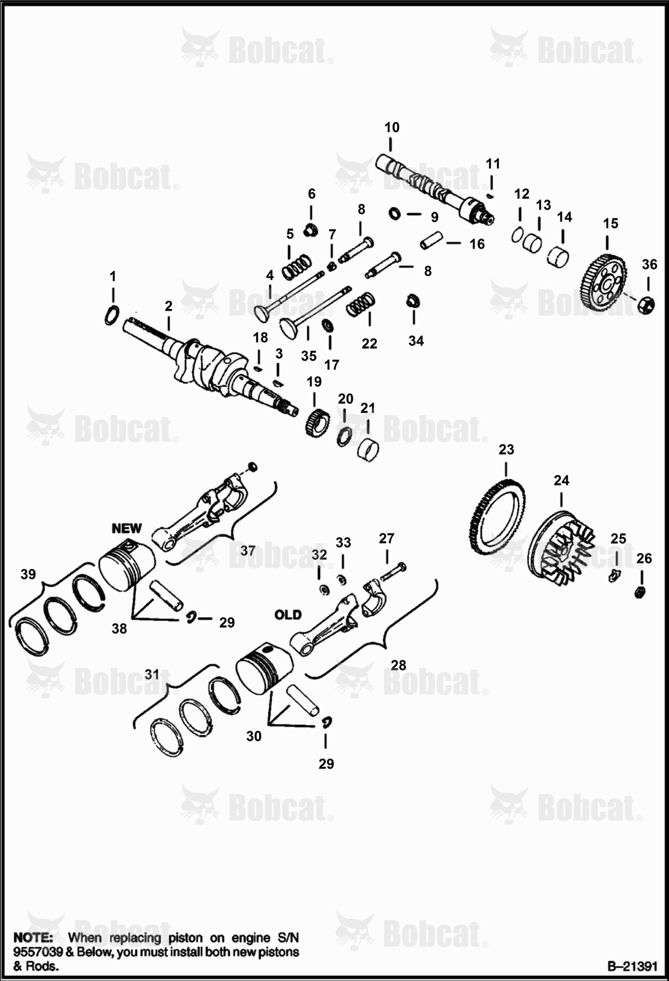 CRANKSHAFT, CAMSHAFT, Valves & Piston