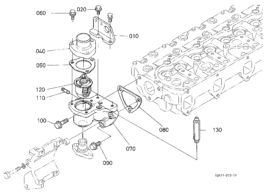 Water Flange And Thermostat