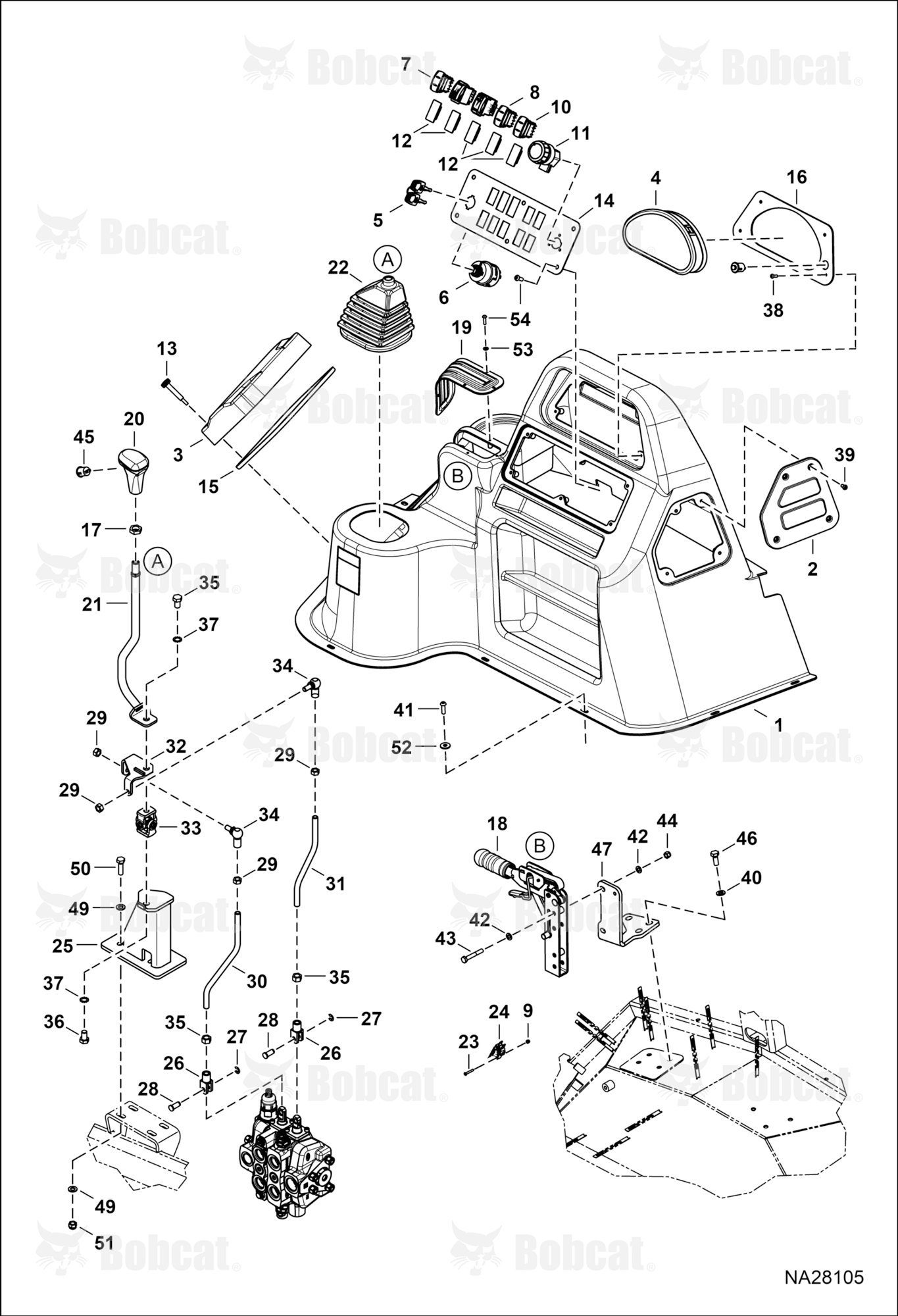 Operator Controls (RH Console & Loader Lever) (W/General Purpose Bucket)