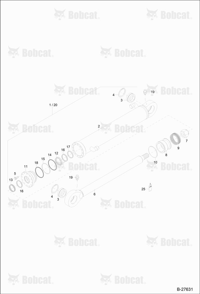 Hydraulic Cylinder - Bucket - Articulated Boom (Z 95/60)