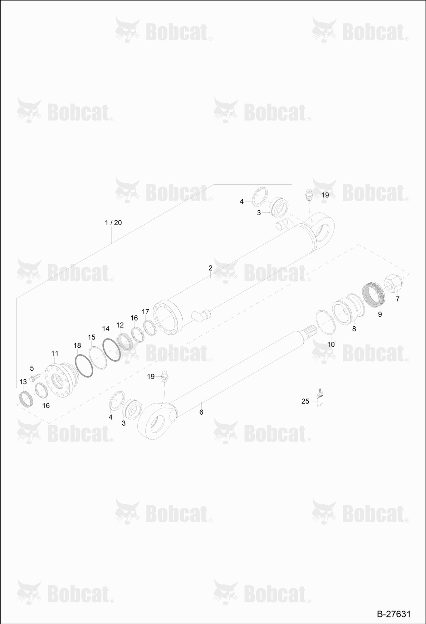 Hydraulic Cylinder - Bucket - Articulated Boom (Z 95/60)