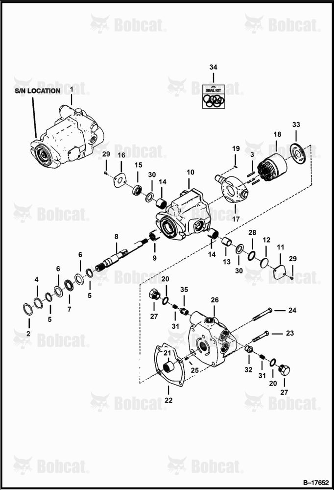 Hydrostatic Pump (Gear Pump End) 515011001 & Above, 515111001 & Above, 561811772 & Above, 561912216 & Above