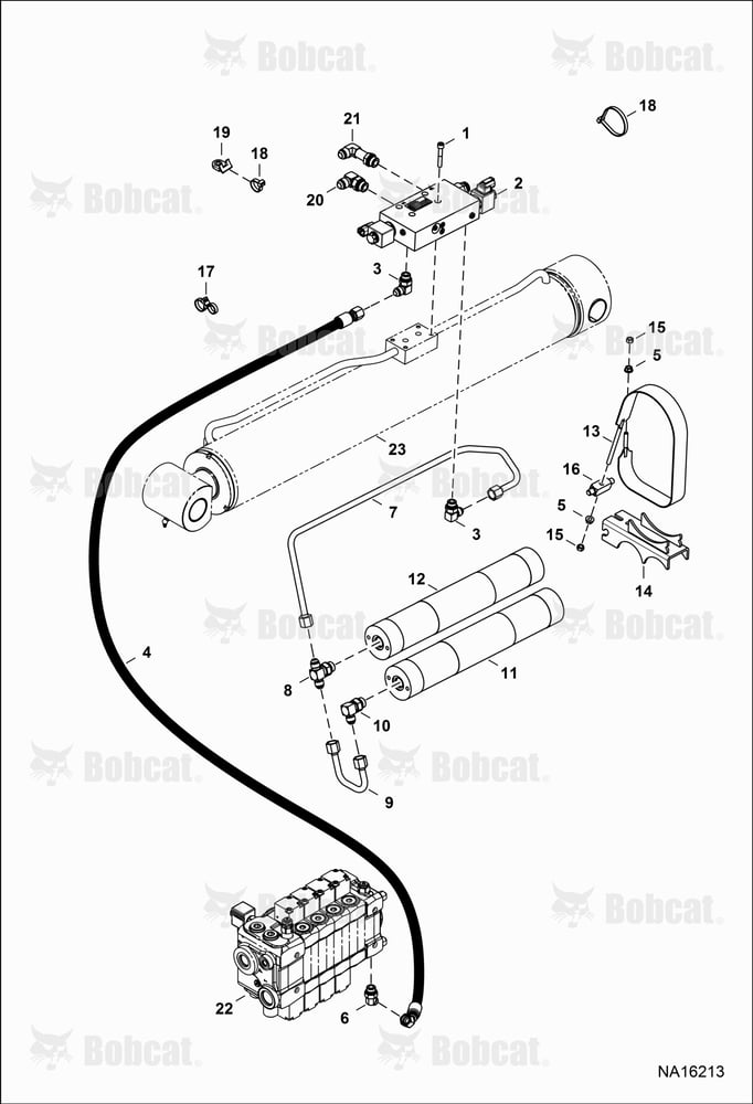 Hydraulic Circuitry (Boom Suspension) (Double Accumulator) B4C317001 - B4C317133