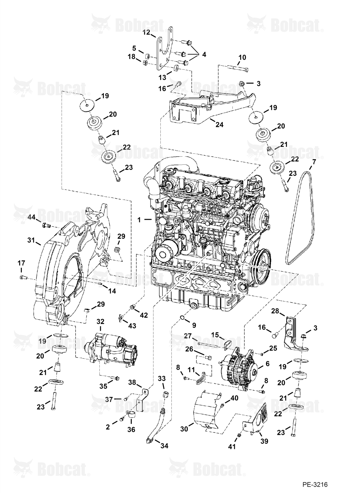 Engine & Attaching Parts (Engine Mounts)  A02040247 & Below