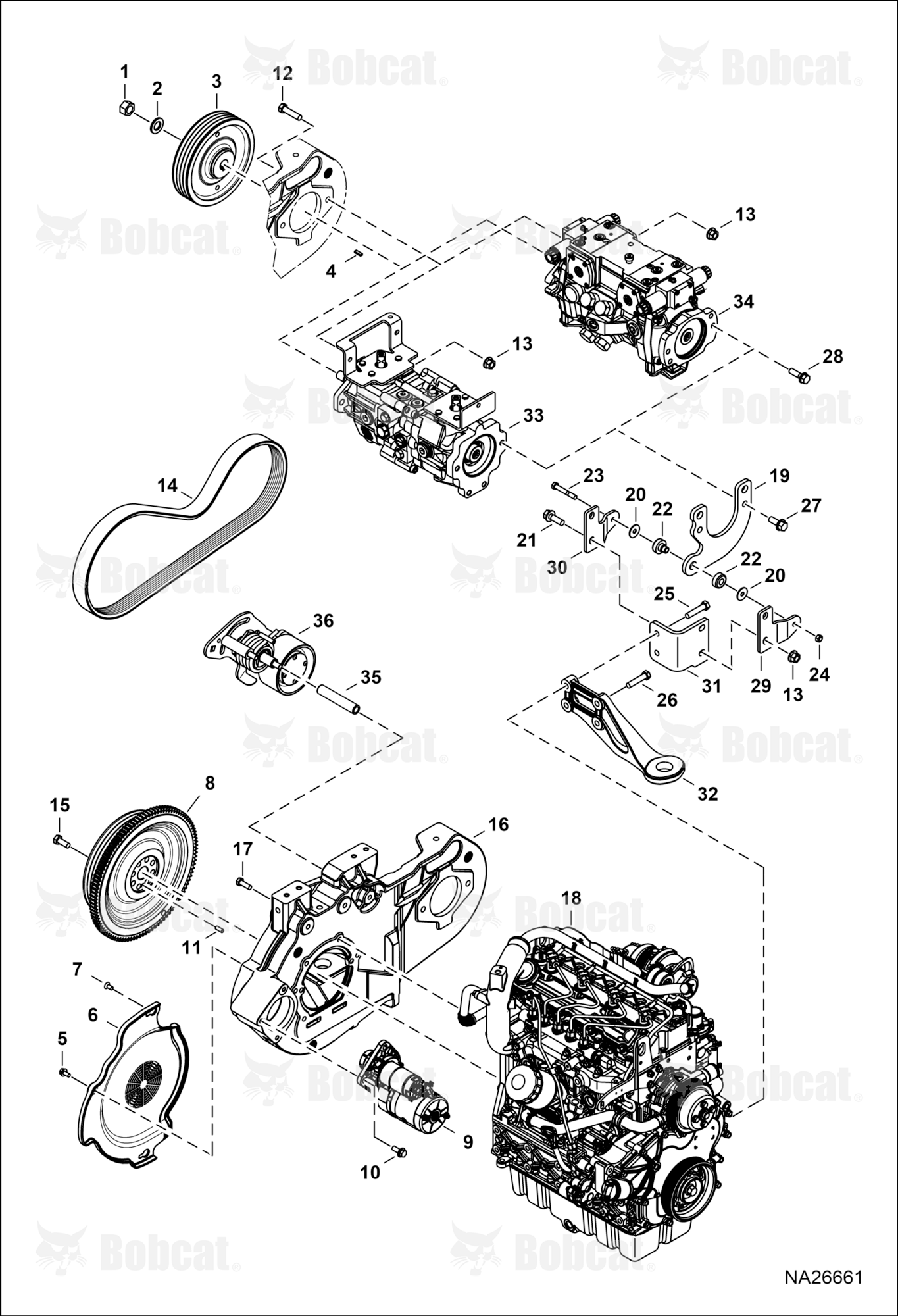 Engine & Attaching Parts (Belt Drive System) (Idler Revision)
