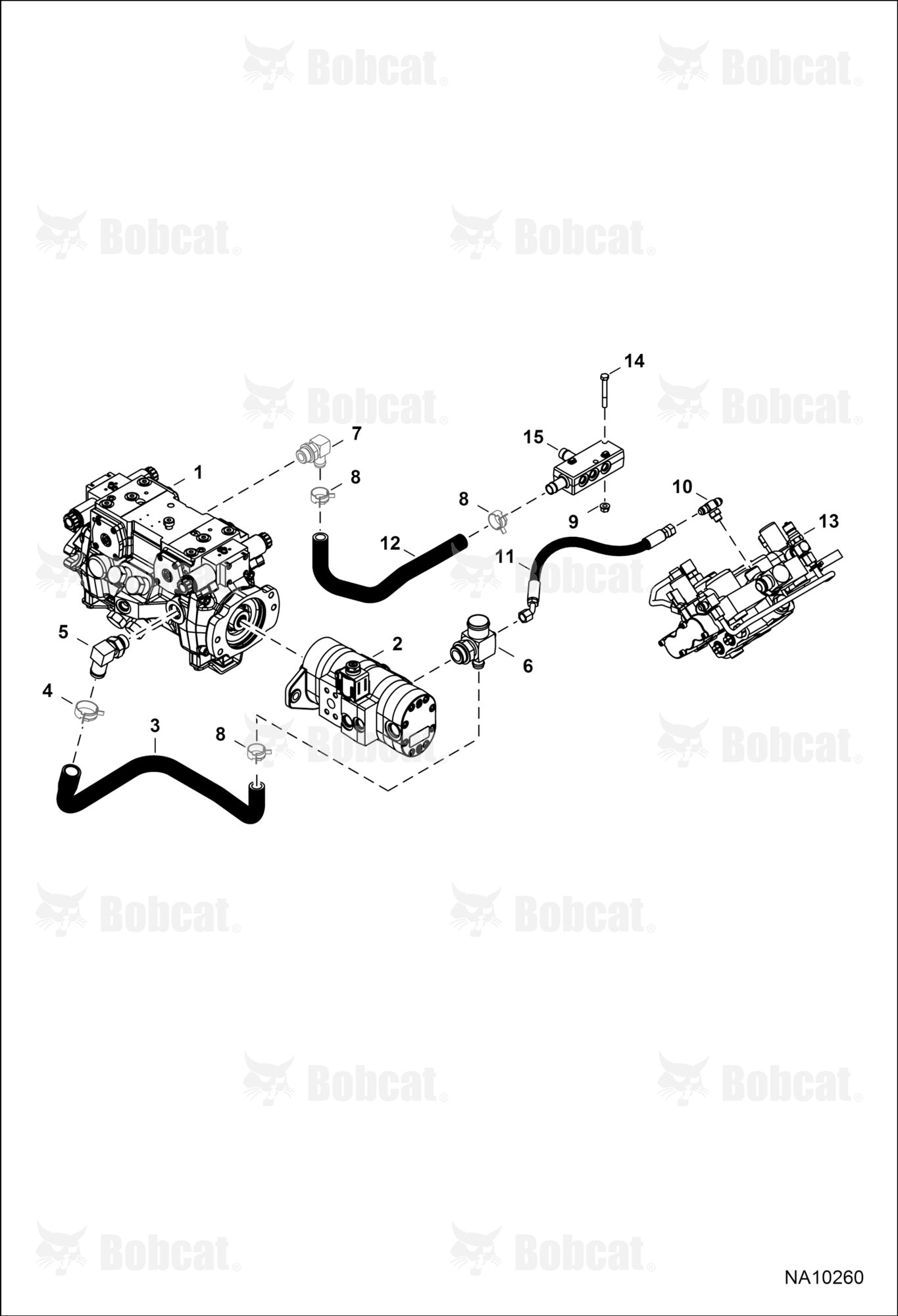 Hydrostatic Circuitry (Hydrostatic Pump) (Case Drain Manifold)