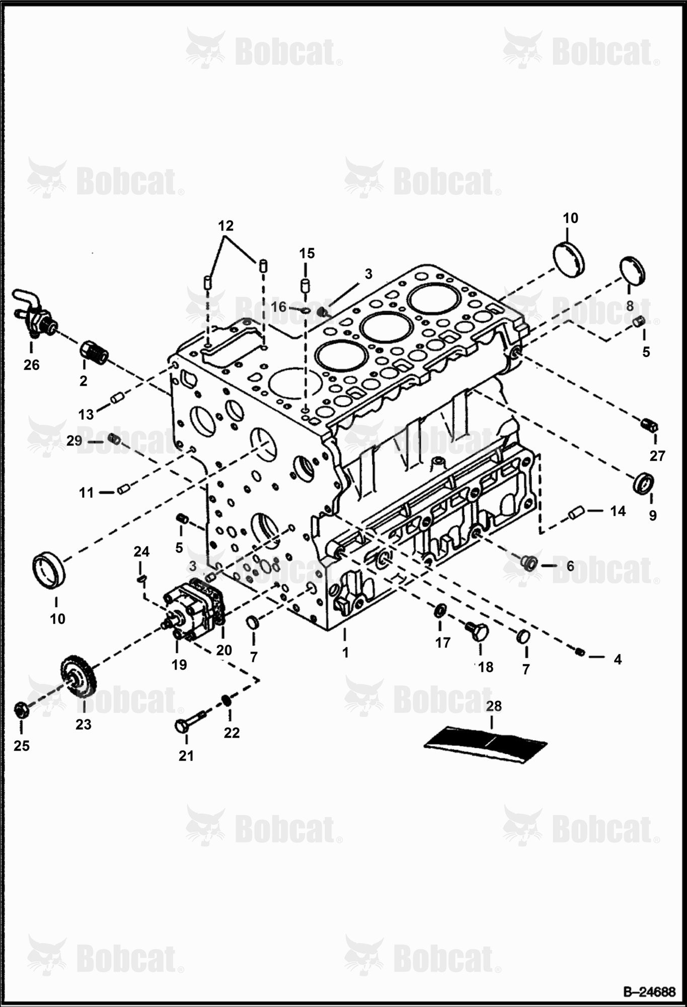 Crankcase (Kubota - V1903 2EB - Tier II Replacement)
