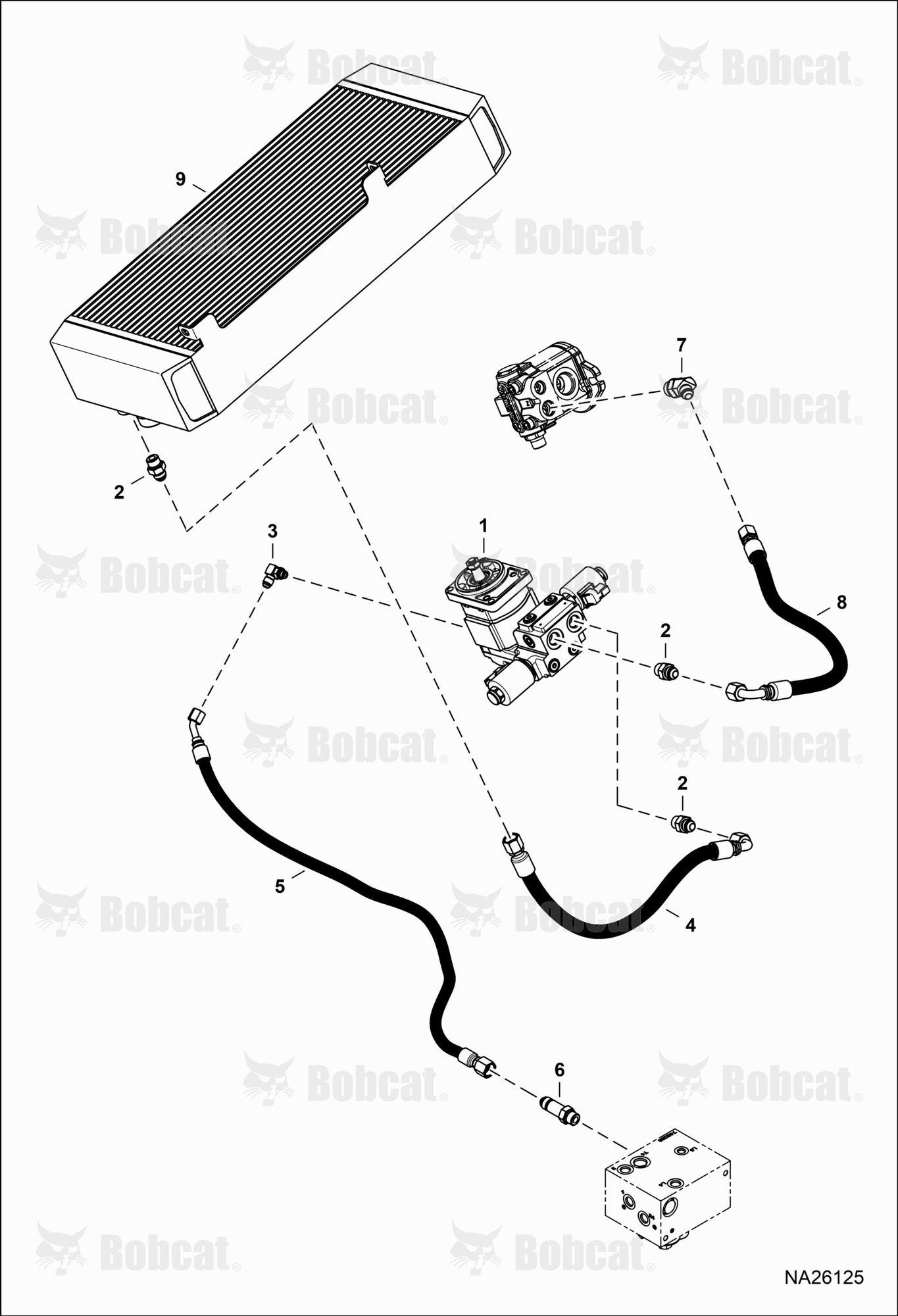 Hydraulic Circuitry (Fan Motor)  B55H11030 & Above, B69H11001 & Above