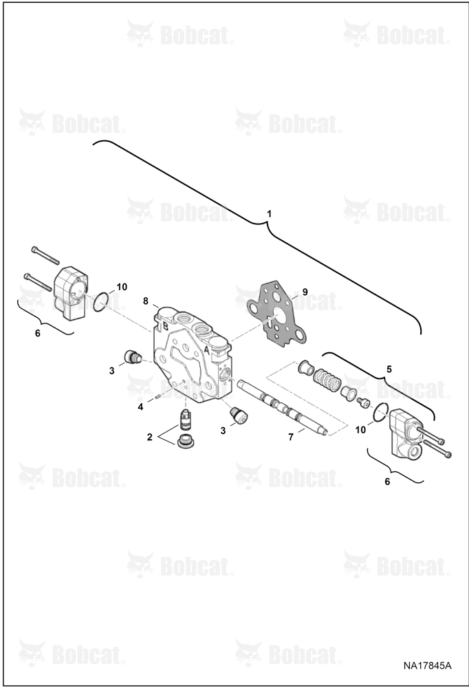 Hydraulic Control Valve (RH Travel Section)