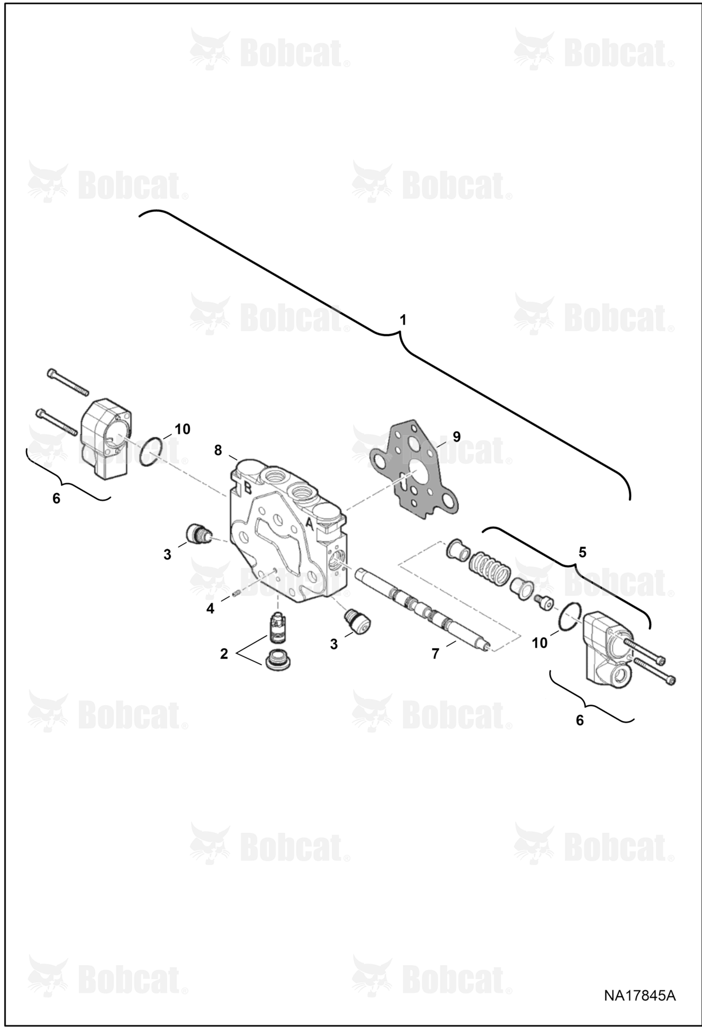 Hydraulic Control Valve (RH Travel Section)