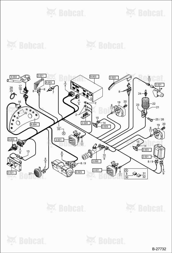 Electric Installation - OPERATOR'S CAB  & Below