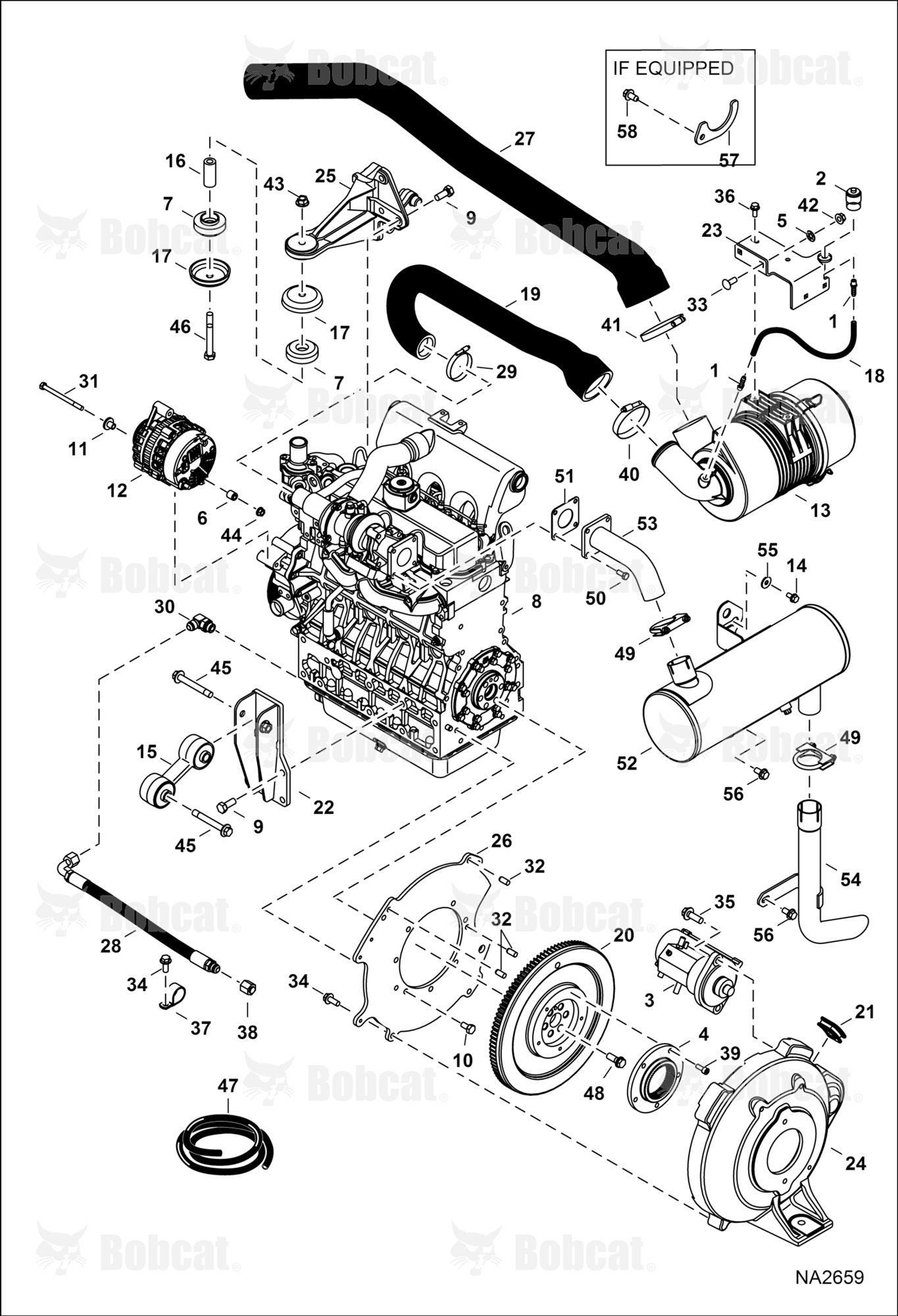 Engine & Attaching Parts (Air Cleaner, Muffler, Engine Mounts)