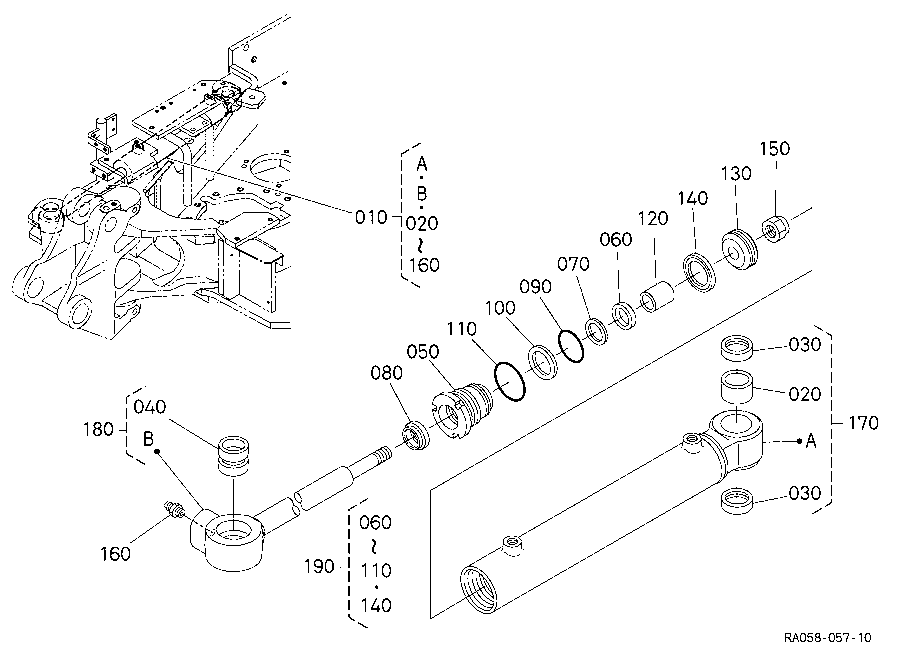 Swing Cylinder And Component Parts