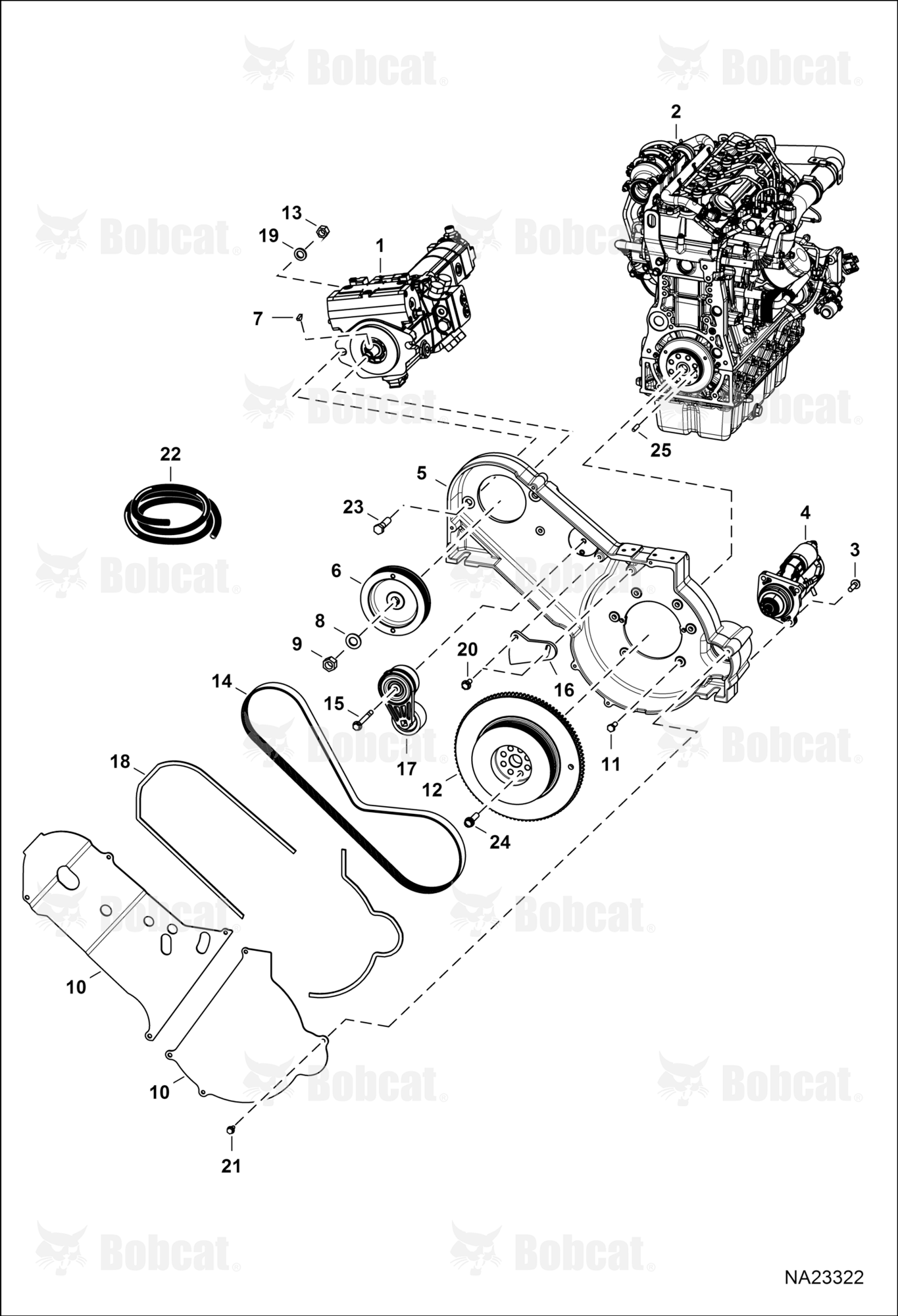 Engine & Attching Parts (Drive Belt, Hyd.)