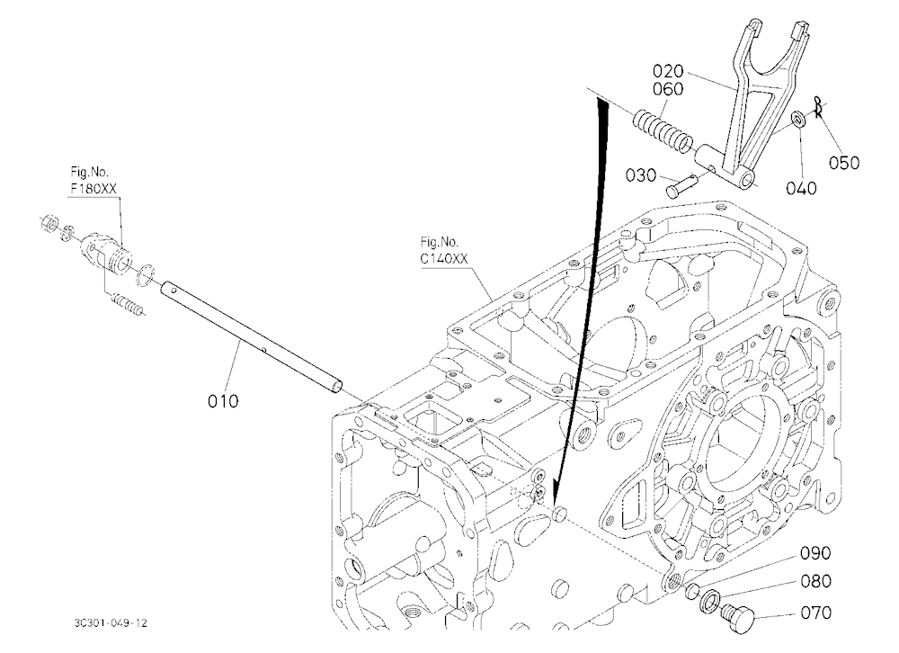 Rear Differential Lock Shift Fork