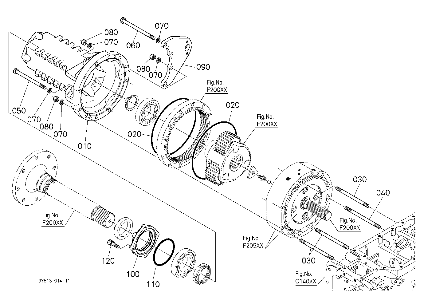 Rear Axle Case Rh