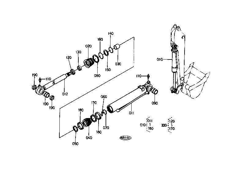 Bucket Cylinder and Component Parts