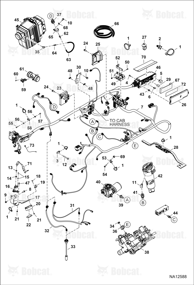 Engine Electrical Circuitry (Frame Harness & Filter Sensors) AJ9C11246 & Above