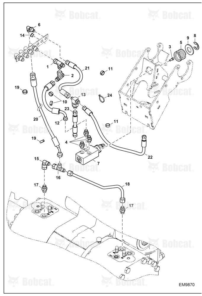 Hydraulic Circuitry (Service Brake)  AC1C15075 & Above