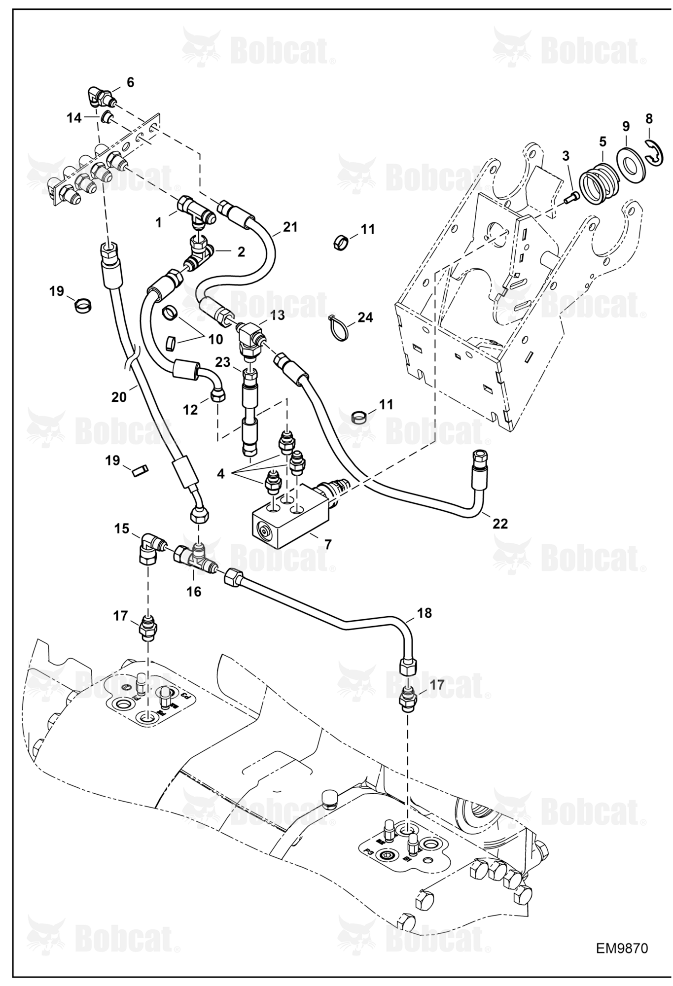 Hydraulic Circuitry (Service Brake)  AC1C15075 & Above