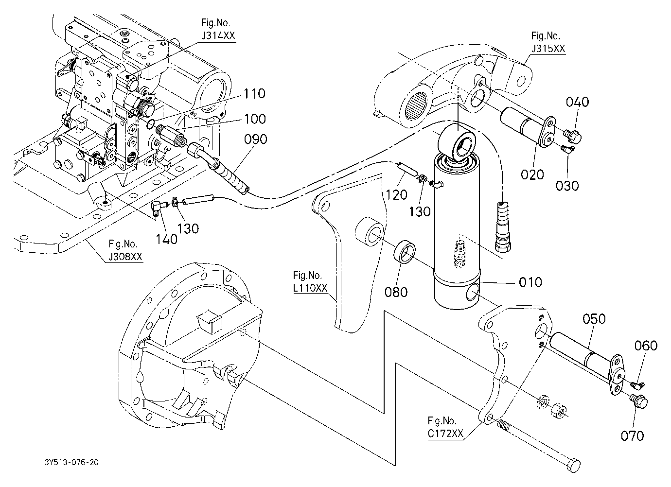 3P-Lift Assist Cylinder Lh