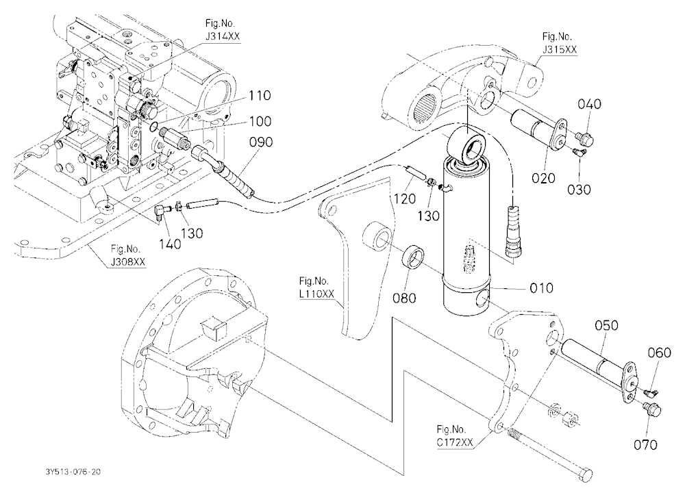 3P-Lift Assist Cylinder Lh