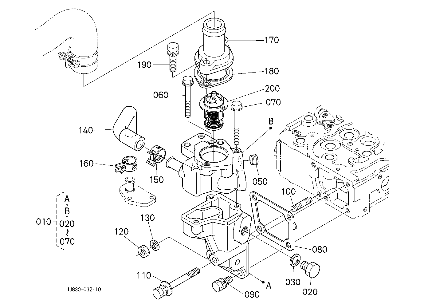 Water Flange And Thermostat