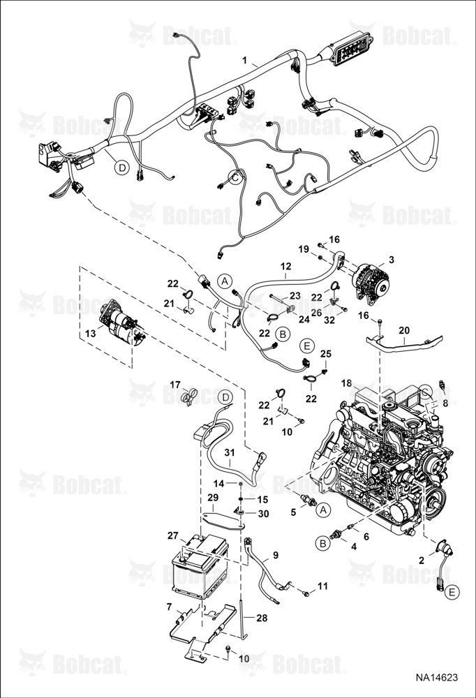 Engine Electrical Circuitry (Engine Sensors, Battery, ALT & Starter) B42811310 & Above