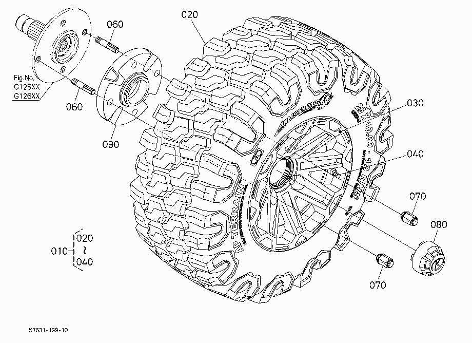 FRONT WHEEL (25*10-12,AP A/W)