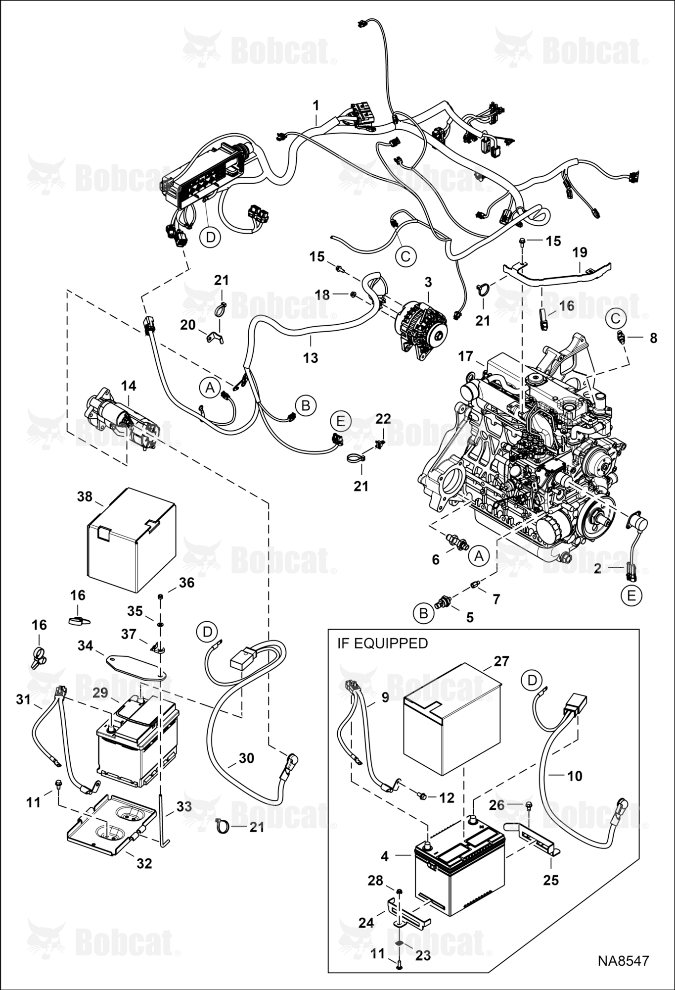 Engine Electrical Circuitry (Engine Sensors, Battery, ALT & Starter) B1ED11001 - B1ED12023