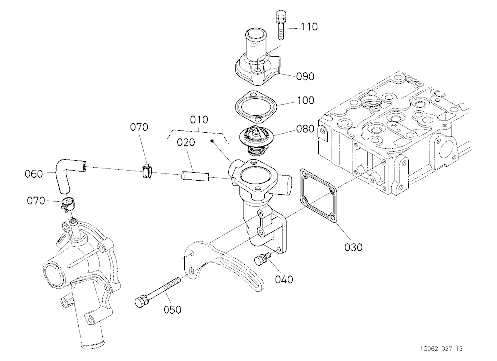 Water Flange And Thermostat
