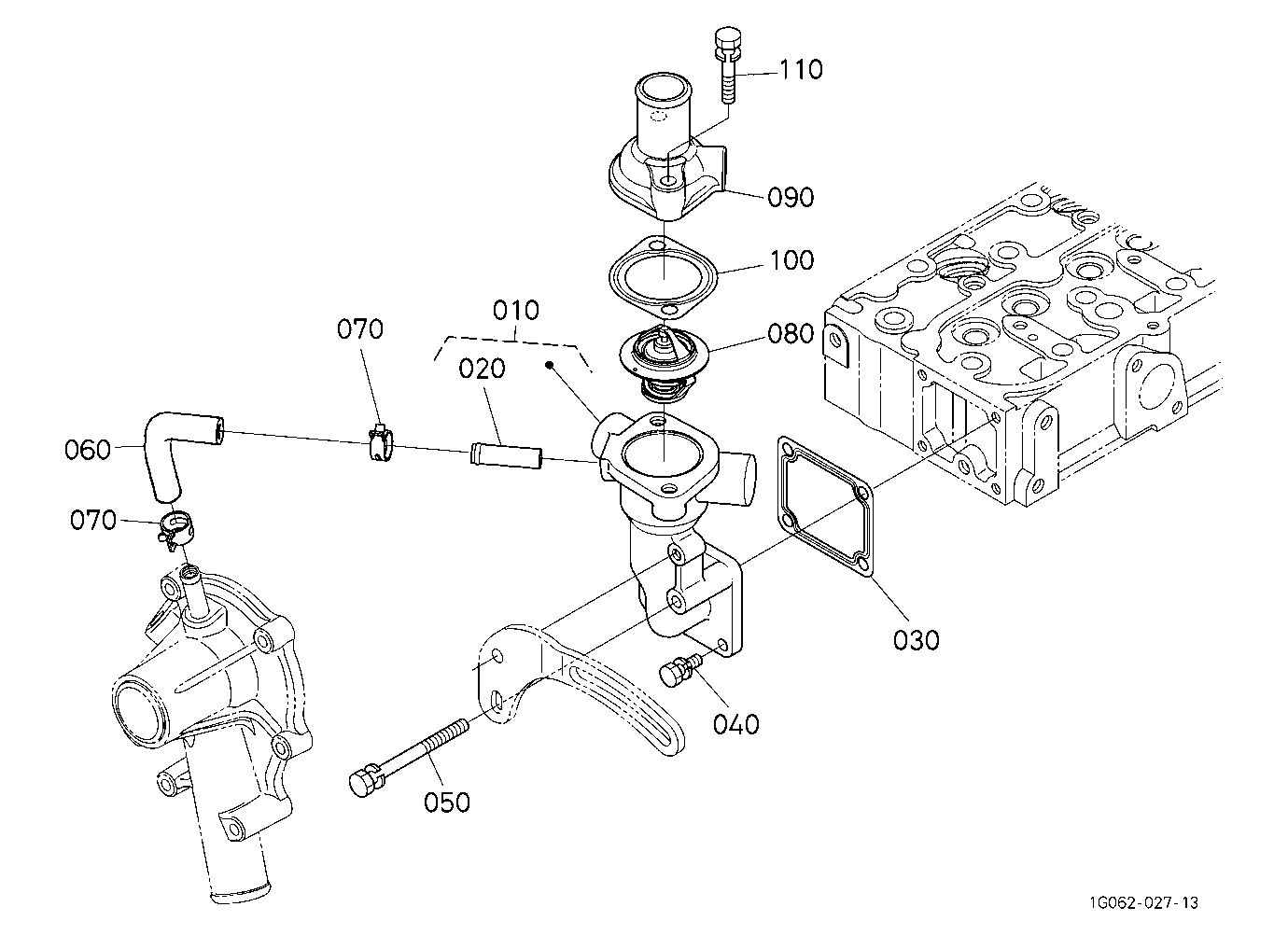 Water Flange And Thermostat