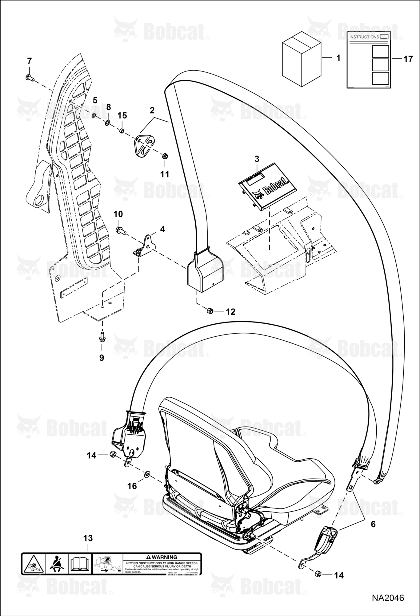 Seat Belt Kit - 3" (Three Point Retractable) (Orange)