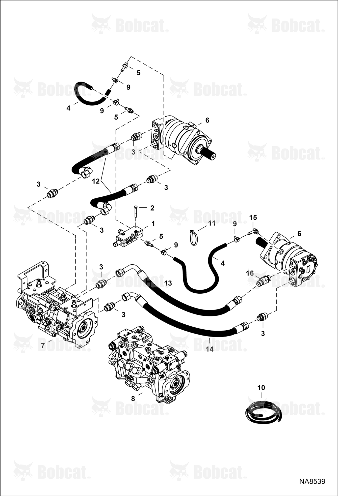 Hydrostatic Circuitry (Drive Motor) (Eaton)  B1E611001 - B1E621841