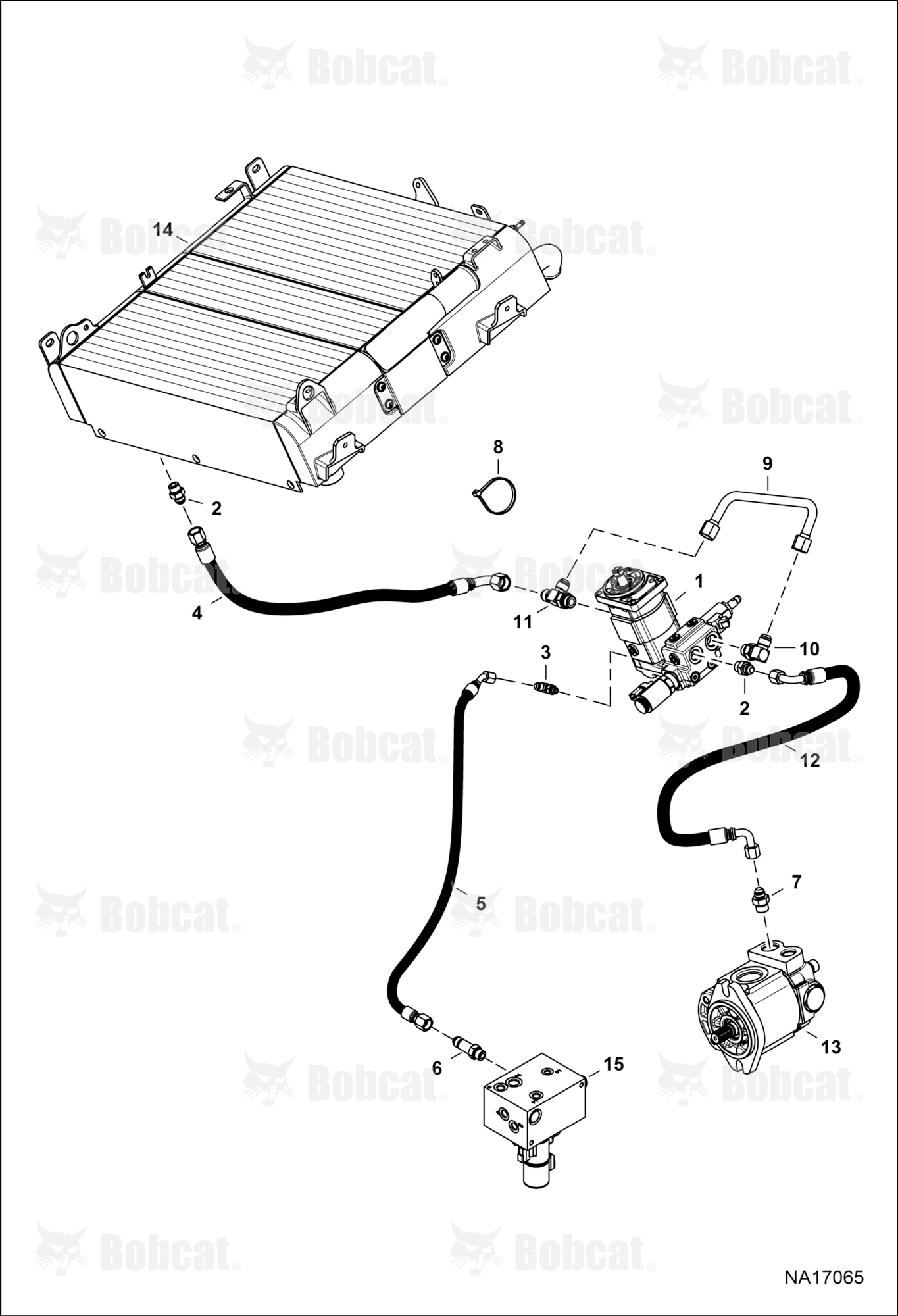 Hydraulic Circuitry (Fan Motor) (Reversible)  B41N17055 & Above, B41P17062 & Above