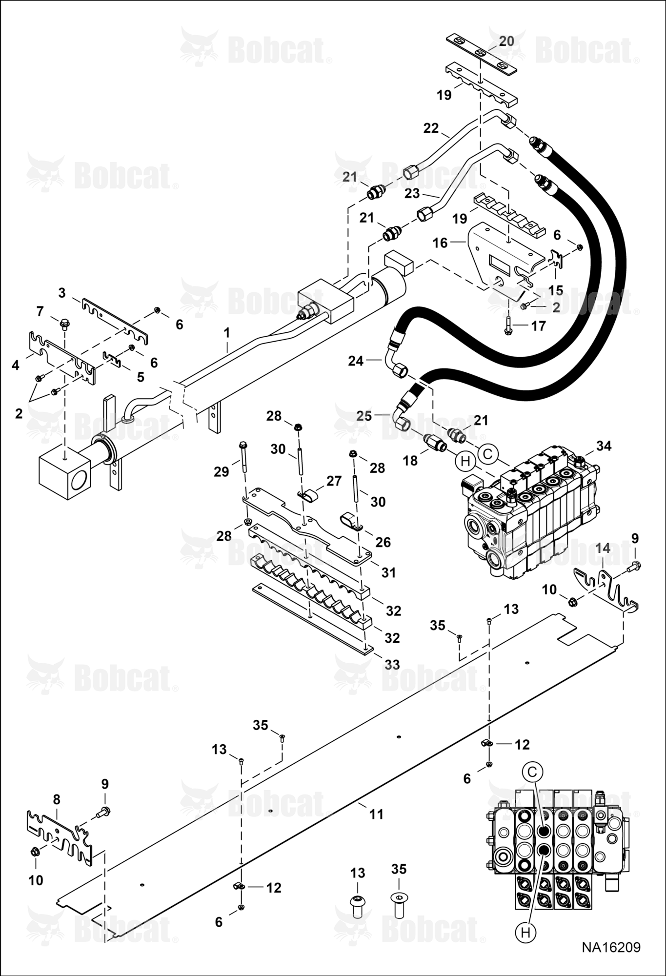 Hydraulic Circuitry (Extension)  B41N17001 & Above, B41P17001 & Above