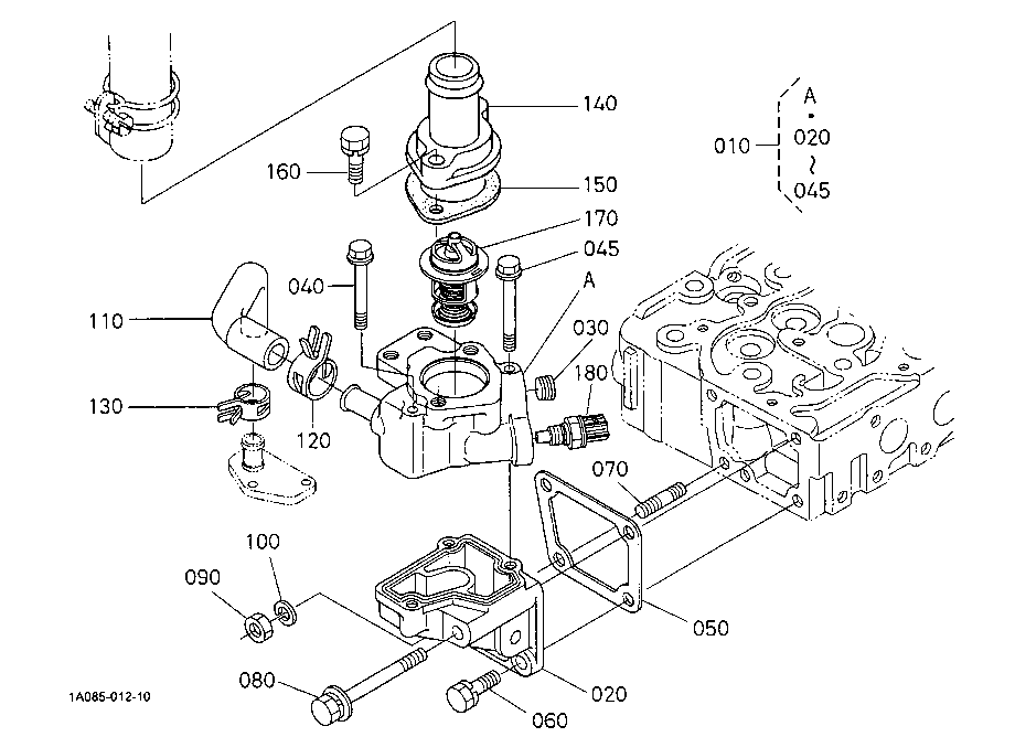 Water Flange And Thermostat