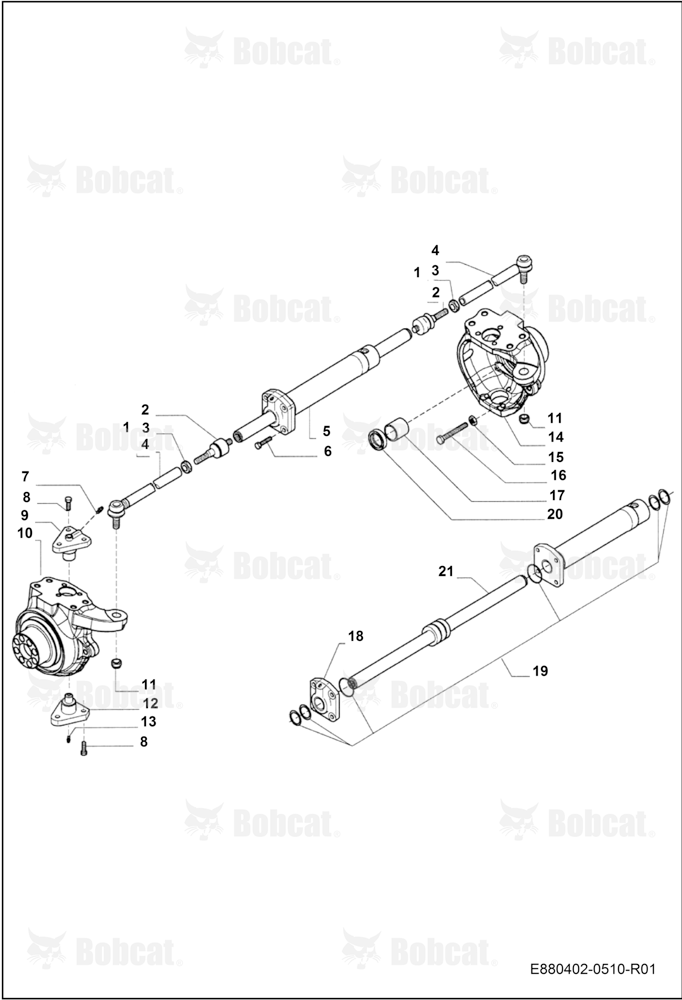 Front Axle - Swivel Housing and Steering Cylinder 4WD