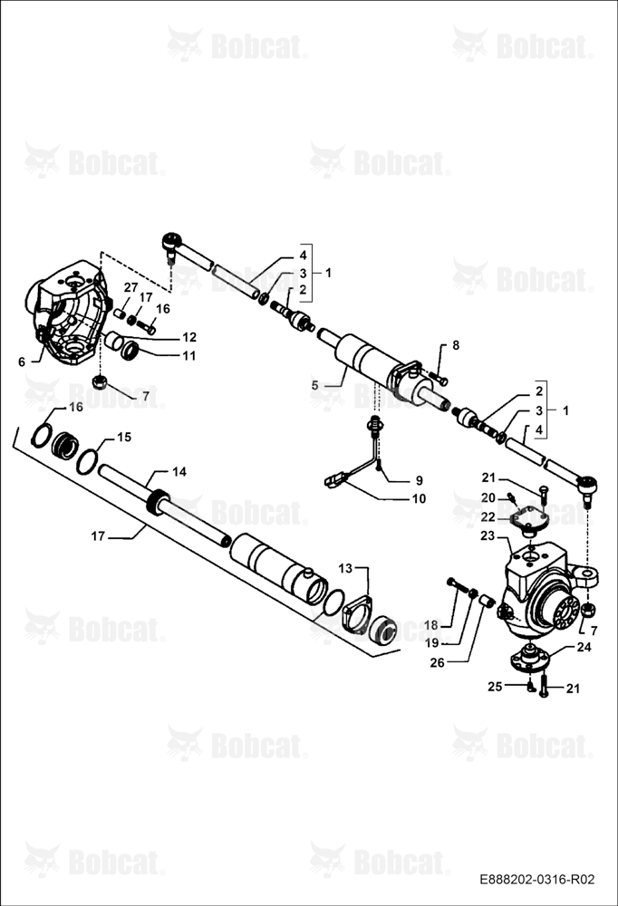 Rear Axle - Swivel Housing and Steering Cylinder