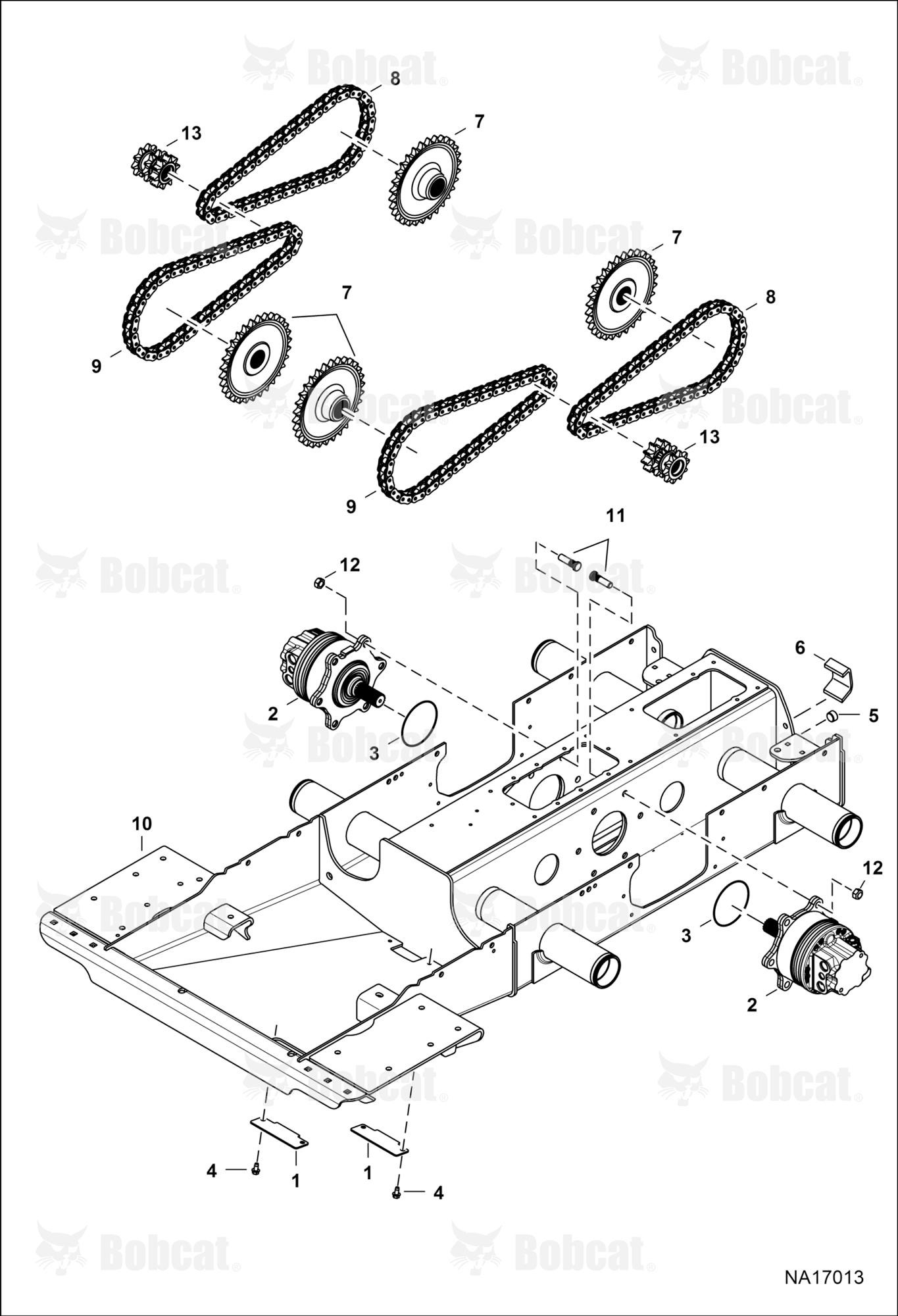 Drive Train (Poclain Drive Motor)  B4RH11063 & Above