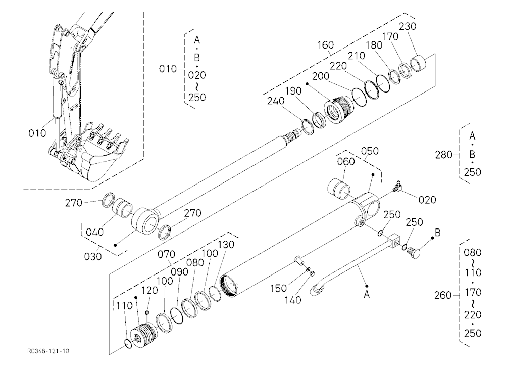 Bucket Cylinder And Component Parts [A]